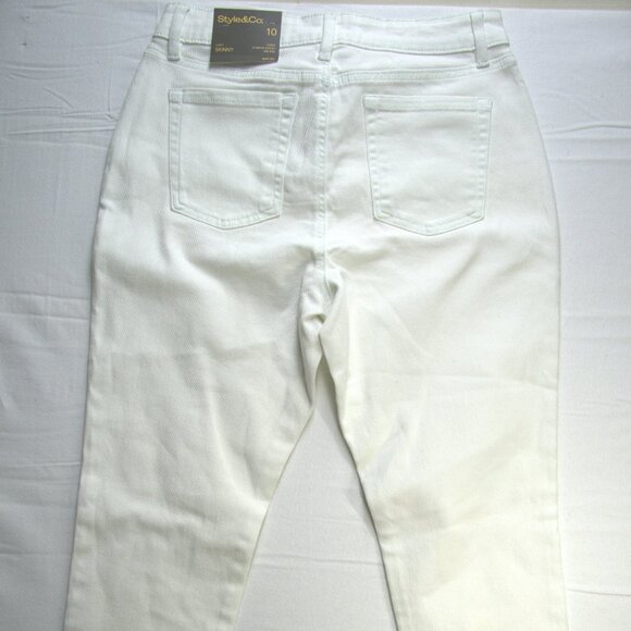 Style & Co. Women's Skinny Jeans, White, Size 10 - Picture 9 of 10